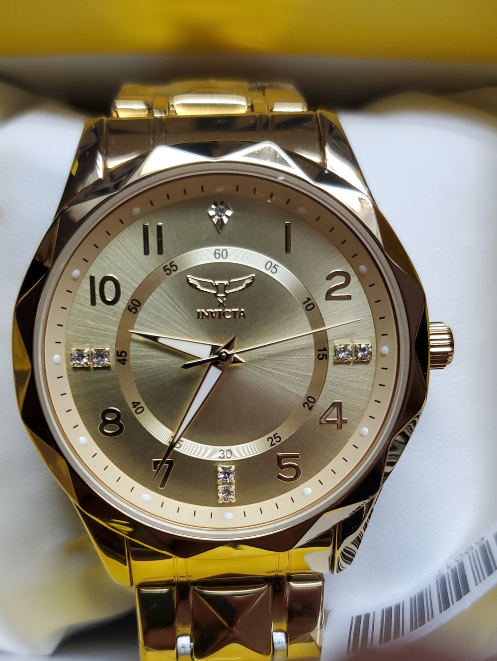 Invicta Gold-Tone Men's Dress Watch with Crystal Accents